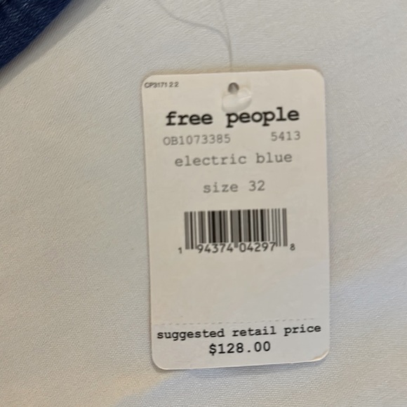 Free People Layla Women's Dark Wash High Waist Wide Leg Flare Jeans - Picture 6 of 9